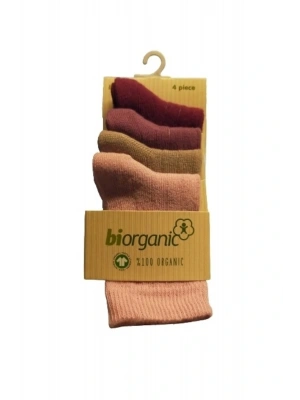 Biorganic 4lü New Basıc Çocuk Çorap 68387 Pembe(1 ADET)