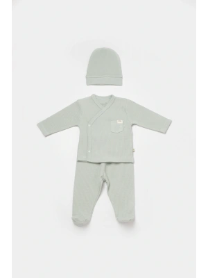 Waflle Smile Organik 3 Parça Zıbın Set