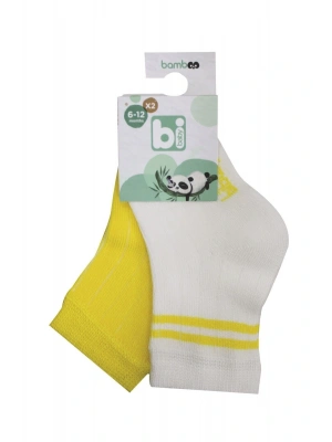 Kız Erkek Bebek Bambu Derby Desenli 2li Bebek Çorabı