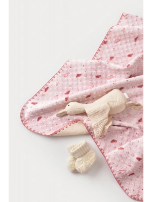 BİBABY BULUT DESENLİ TOPÇİKLİ FLUFFY BATTANİYE