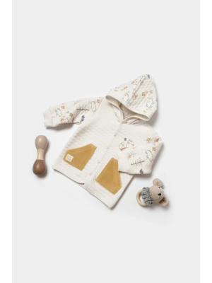 Vahşi Orman Bej Kapüşonlu Hırka