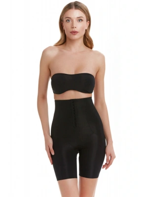 Kopçalı Uzun Korse / Ekstra Güçlü Inceltme Siyah