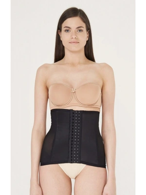 Kadın Siyah Tül Detaylı Agraflı Bel Korsesi 2109-S10