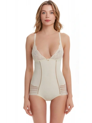 Göğsü Dantelli Vücut Korse / Tüm Gün Giyilebilir /