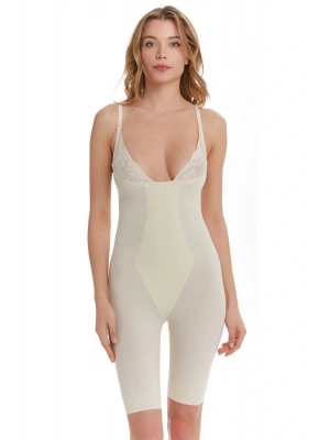 Göğsü Dantelli Uzun Korse / Tüm Gün Giyilebilir /