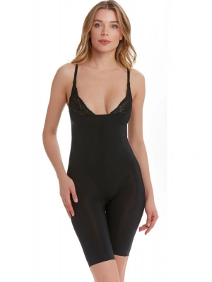 Kadın Siyah Göğüs Dantelli Uzun Korse 501112084