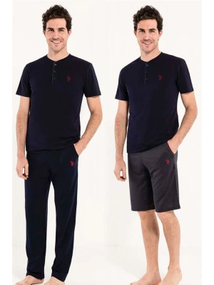 U.s Polo Assn. 12005 Erkek 3Lü Pijama Takım -Lacivert