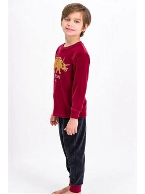 Rolypoly Triceratops Dino Bordo Erkek Çocuk Kadife Eşofman Takımı Rp1899-c