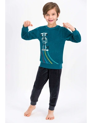 Rolypoly Formula Yeşil Erkek Çocuk Kadife Eşofman Takımı