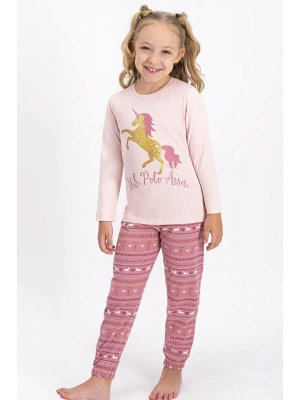 Kız Çocuk Pembe Pijama Takımı