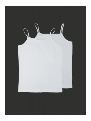 Kız Çocuk Atlet 2li Paket 1296 - Beyaz