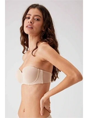 Kadın Ten 6020 Balenli Desteksiz Straplez Sütyen