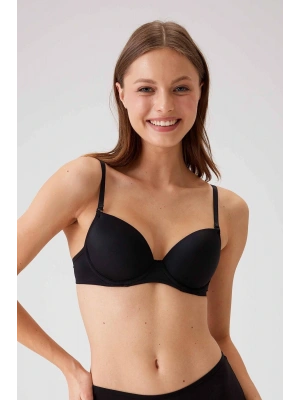 Kadın Siyah 6204 Balenli Desteksiz Micro Tek Sütyen