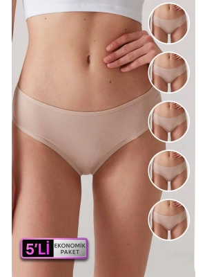Kadın 5li Ekonomik Paket Ten 2957 No Show Classic Pamuklu Basic Külot