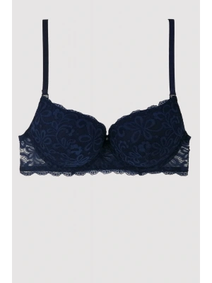 Kadın Lacivert 6208 Ekstra Push Up Dolgulu Dantelli Sütyen