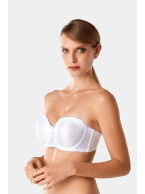 Kadın Beyaz 7031 Balenli Straplez Toparlayıcı Minimizer Sütyen