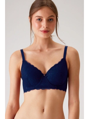 Kadın Lacivert 6209 Barcelona Balenli Desteksiz Kalın Askılı Dantelli Toparlayıcı Sütyen
