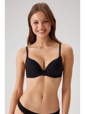 Kadın Siyah 6101 Rome Balenli Destekli Micro Sütyen(ÇIKARILABİLİR VE AYARLANABİLİR ASKILI)
