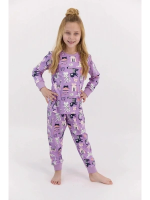 Rolypoly Cats Lila Kız Çocuk Mevsimlik Pijama Takımı Rp2590-c