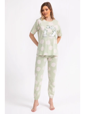 Rolypoly Kız Çocuk Yeşil Kısa Kol Pijama Takım