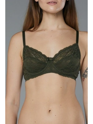 Kadın Haki Dantel İçi Boş Toparlayıcı Sutyen