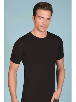 Erkek Siyah Likralı Bisiklet Yaka Atlet