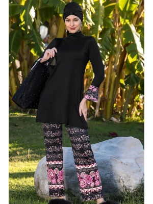 Kadın Garnili Uzun Kollu Tesettür Mayo Arms20s269