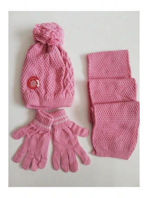 Kız Çocuk 9-15 Yaş Atkı Bere Eldiven Üçlü Takım K2180-03