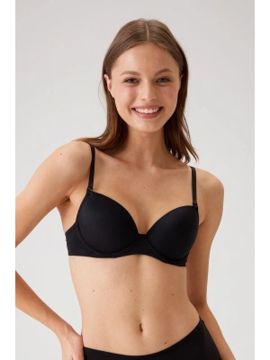 Kadın Siyah 6205 Balenli Destekli Micro Tek Sütyen