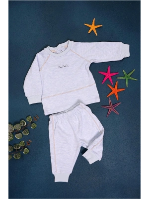 %100 Pamuk Erkek Bebek Çıtçıtlı Belden Lastikli Ikili Takım 302392