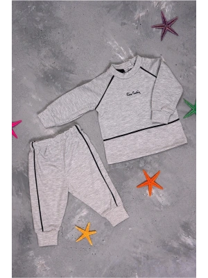 %100 Pamuk Erkek Bebek Çıtçıtlı Belden Lastikli Ikili Takım 302392