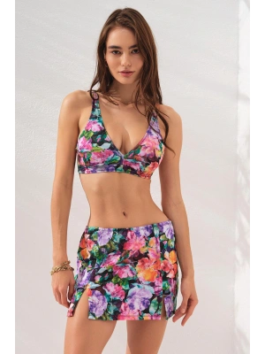 Pearl Etekli Fra Bikini Takım Üçlü Set Violet 231228
