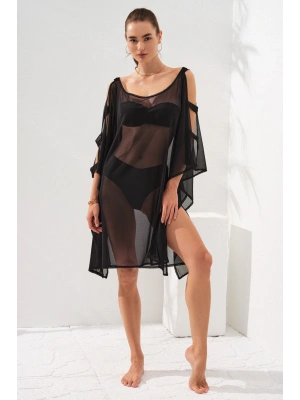 Kolu Bant Detaylı Tunik Pareo Siyah 231802