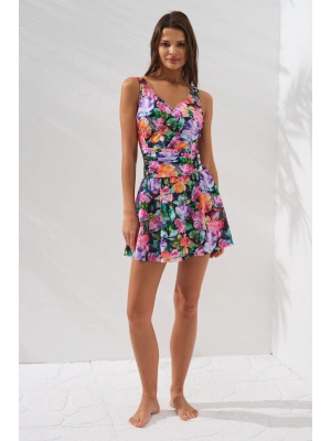 Lena Kruvaze Formlu Şortlu Elbise Mayo Violet 231130-d