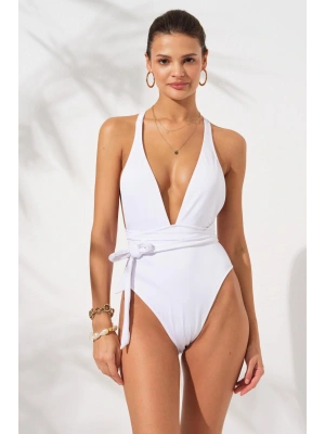 Camila Belden Çapraz Bağlamalı Mayokini Beyaz 231604
