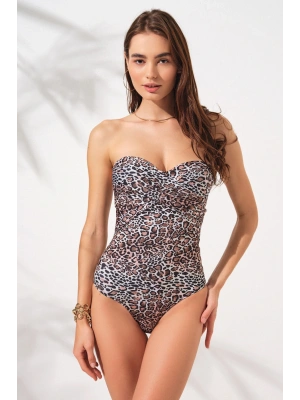 Bandy Kaplı Straplez Mayo Leopar 231132-d