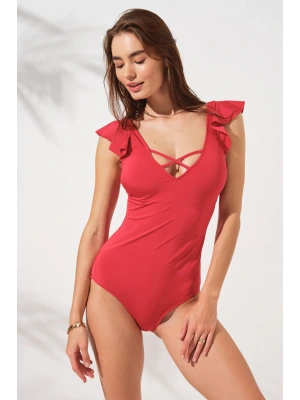 Frjı Kol Fırfır Detaylı Askılı Mayo 231126