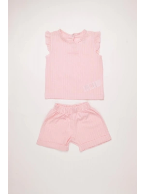 %100 Pamuk Kız Çocuk Yazlık Dokuma Şortlu Takım 303789