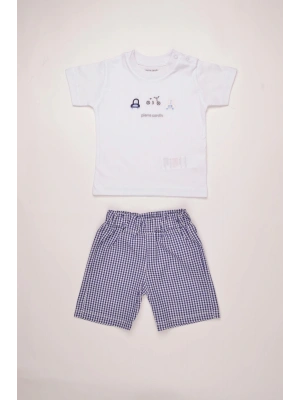 %100 Pamuk Erkek Çocuk Yazlık Şortlu Takım 303533