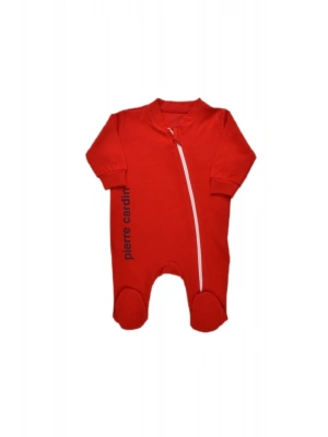 Kırmızı Pamuk Fermuarlı Bebek Tulumu 303649