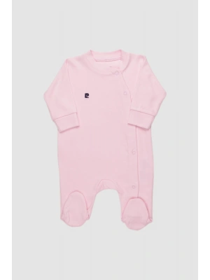 %100 Pamuk Interlok Organik Kız Bebek Tulum