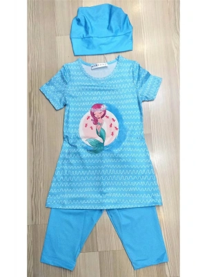 Kısa Kol Taytlı Çocuk Mayo Mavi