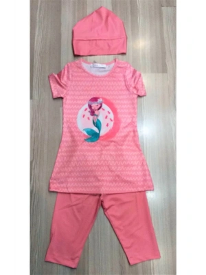 Kısa Kol Taytlı Çocuk Mayo Pembe