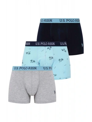 Erkek, Lisanslı, Uspa, Turkuaz-Lacivert Melanj, 3lü Boxer