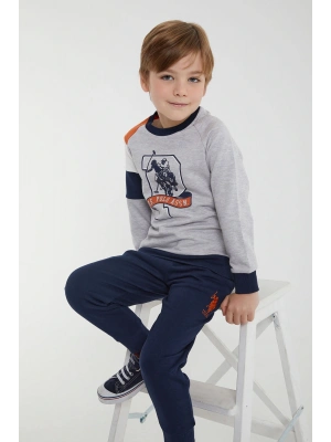 1120v1 Erkek Çocuk Bisiklet Yaka Eşofman Takım Gri Melanj