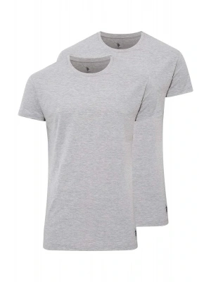 U.s Polo Assn. 80197 Erkek 2li Yuvarlak Yaka Yarım Kol Atlet-Gri