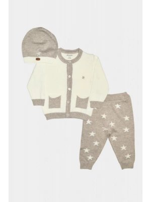 Yıldızlı Triko Bebek & Çocuk 3Lü Alt-Üst Takım