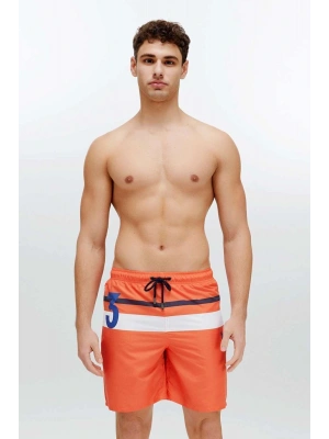 Erkek Turuncu Uzun Deniz Şortu 22003