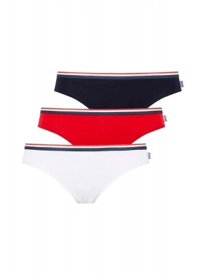 U.S. Polo Assn. Kadın Beyaz - Lacivert - Kırmızı 3 Lü Slip