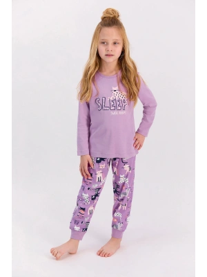 Rolypoly Sleep Lila Kız Çocuk Uzun Kol Pijama Takımı